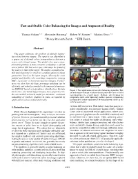 Fast and Stable Color Balancing for Images and Augmented Reality
