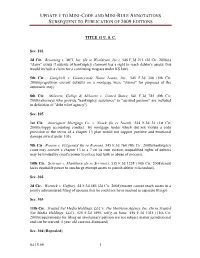 Update 1 to Mini-Code and Mini-Rule Annotations Subsequent to Publication of 2009 Editions