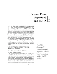 2: Lessons from Superfund and RCRA