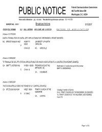 Broadcast Actions 8/15/2007