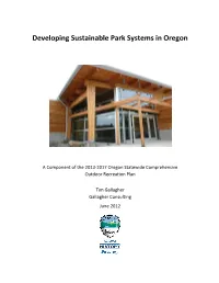 Developing Sustainable Park Systems in Oregon