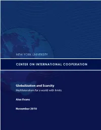 Globalization and Scarcity Multilateralism for a World with Limits