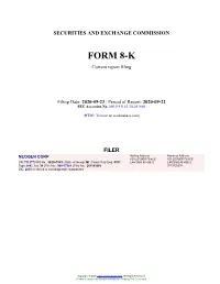 NEOGEN CORP Form 8-K Current Event Report Filed 2020-09-23