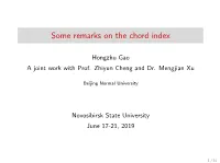 Some Remarks on the Chord Index