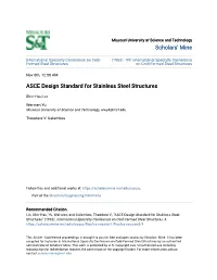 ASCE Design Standard for Stainless Steel Structures
