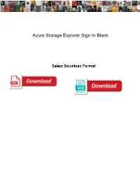 Azure Storage Explorer Sign in Blank