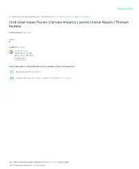 Clarivate Analytics | Journal Citation Reports | Thomson Reuters)