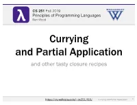 Currying and Partial Application and Other Tasty Closure Recipes