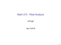 Math 370 - Real Analysis
