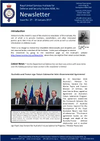 Newsletter Office@Rusinsw.Org.Au Issue No