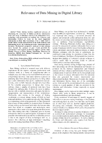 Relevance of Data Mining in Digital Library
