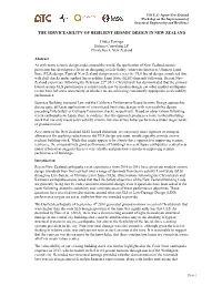 The Serviceability of Resilient Seismic Design in New Zealand