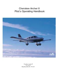 Cherokee Archer II Pilot's Operating Handbook
