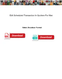 Edit Scheduled Transaction in Quicken for Mac