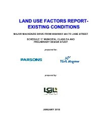 Land Use Factors Report- Existing Conditions