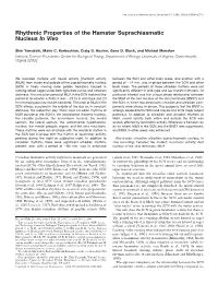 Rhythmic Properties of the Hamster Suprachiasmatic Nucleus in Vivo