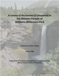 Survey of the Beetles in Willmore Wilderness Park