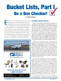 Bucket Lists, Part I Be a Box Checker! ✓ by Matthew Mcdaniel