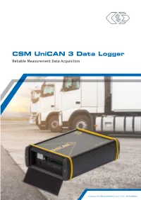 CSM Unican 3 Data Logger Reliable Measurement Data Acquisition