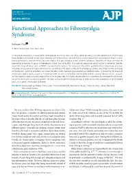 Functional Approaches to Fibromyalgia Syndrome