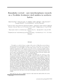 New Interdisciplinary Research on a Neolithic Freshwater Shell Midden in Northern Latvia