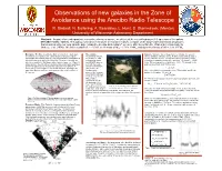 Observations of New Galaxies in the Zone of Avoidance Using the Arecibo Radio Telescope R