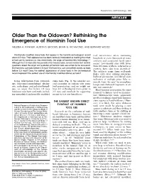Older Than the Oldowan? Rethinking the Emergence of Hominin Tool Use