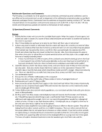 Rattlesnake Questions and Comments