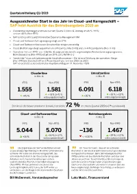 SAP-Quartalsmitteilung Q1 2019