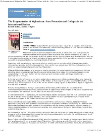 The Fragmentation of Afghan