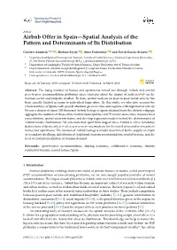 Airbnb Offer in Spain—Spatial Analysis of the Pattern and Determinants of Its Distribution