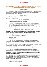 Australian Defence Organisation Cadets Use Of