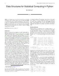 Data Structures for Statistical Computing in Python