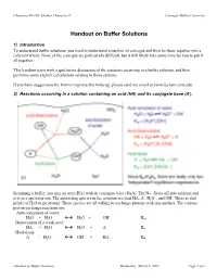 Handout on Buffer Solutions