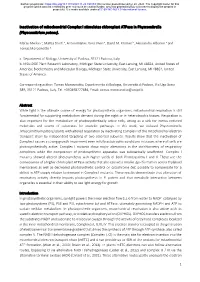 Inactivation of Mitochondrial Complex I Stimulates Chloroplast Atpase in Physcomitrella (Physcomitrium Patens)
