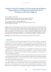 Plugin for Visual Paradigm for Generating and Intelligent Optimization of a Component Diagram Based on Attributes in the Class Diagram