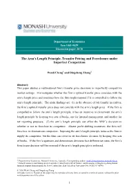 The Arm's Length Principle, Transfer Pricing and Foreclosure Under