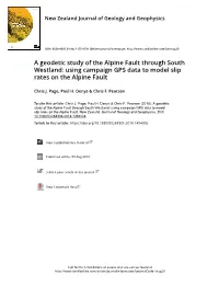 Using Campaign GPS Data to Model Slip Rates on the Alpine Fault