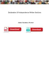 Declaration of Independence Written Sections