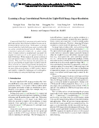 Learning a Deep Convolutional Network for Light-Field Image Super-Resolution