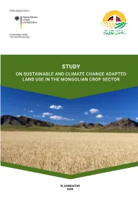 On Sustainable and Climate Change Adapted Land Use in the Mongolian Crop Sector