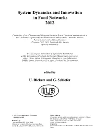 System Dynamics and Innovation in Food Networks 2012