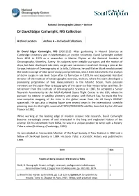 Dr David Edgar Cartwright Collection