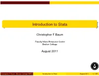 Introduction to Stata
