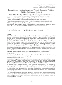Productive and Nutritional Aspects of Tithonia Diversifolia Fertilized with Biofertilizer and Irrigated