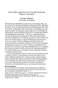 Some Place-Names from the Old Scatness Project, Shetland Doreen