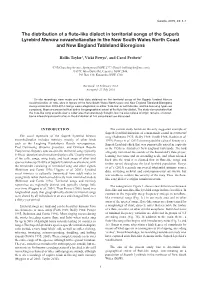 The Distribution of a Flute-Like Dialect in Territorial Songs of the Superb