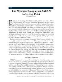The Myanmar Coup As an ASEAN Inflection Point Charles Dunst