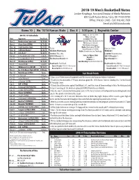2018-19 Men's Basketball Notes