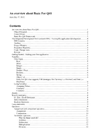 An Overview About Basic for Qt® from July 17, 2012